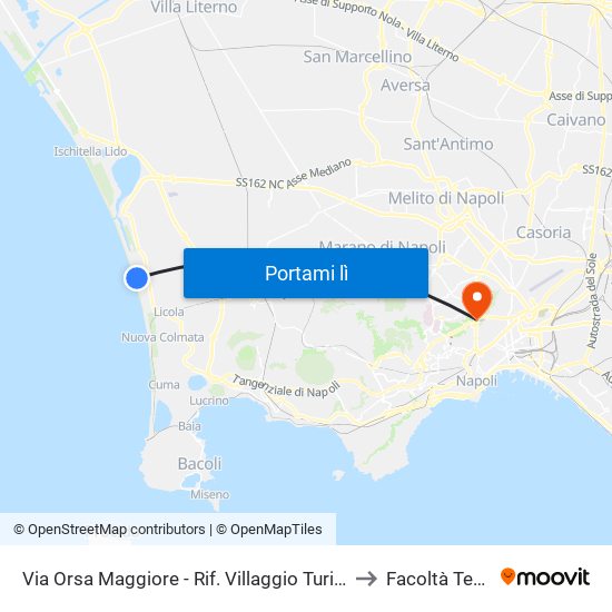 Via Orsa Maggiore - Rif. Villaggio Turistico Varca D'Oro to Facoltà Teologica map