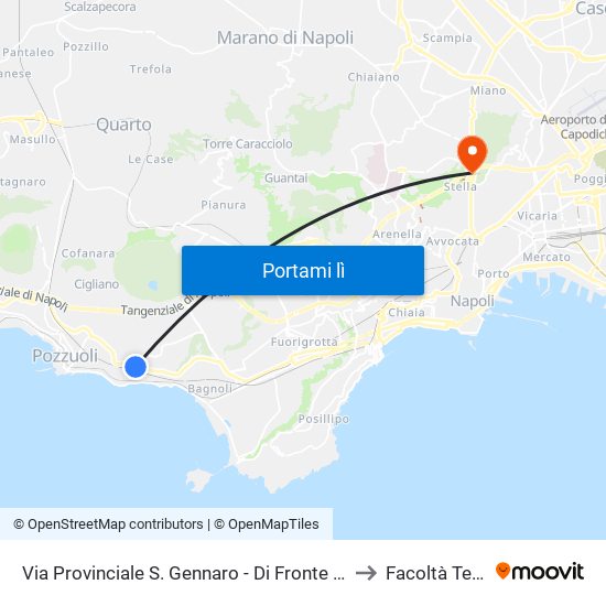Via Provinciale S. Gennaro - Di Fronte Ex Ospedale Civ. 38 to Facoltà Teologica map