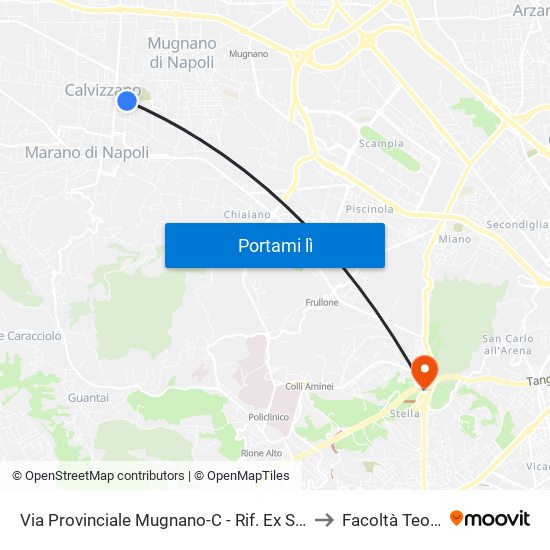 Via Provinciale Mugnano-C - Rif. Ex Stazione Alifana to Facoltà Teologica map