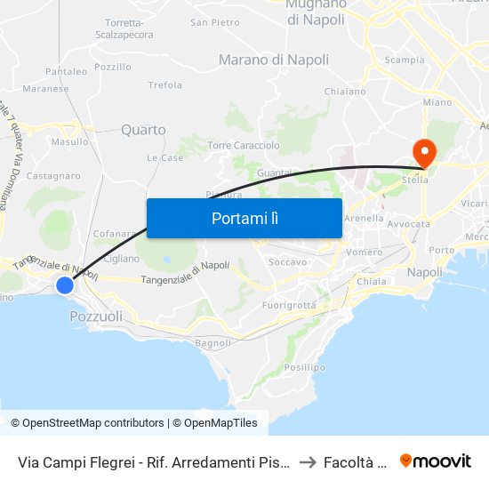 Via Campi Flegrei - Rif. Arredamenti Pisani Altezza Incrocio Via Luciano to Facoltà Teologica map