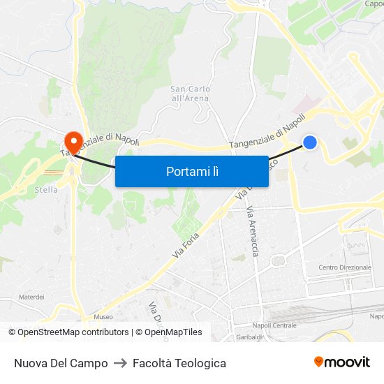 Nuova Del Campo to Facoltà Teologica map