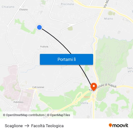 Scaglione to Facoltà Teologica map