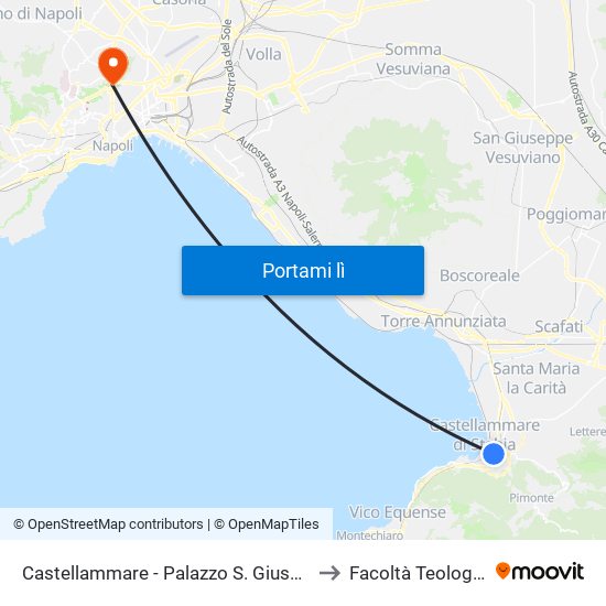 Castellammare - Palazzo S. Giuseppe to Facoltà Teologica map