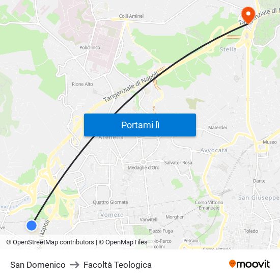 San Domenico to Facoltà Teologica map