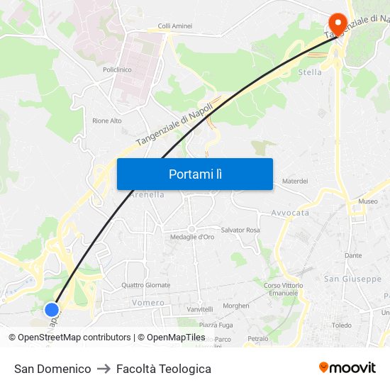 San Domenico to Facoltà Teologica map