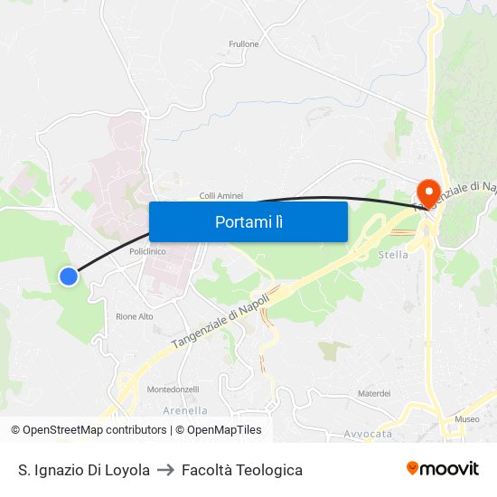 S. Ignazio Di Loyola to Facoltà Teologica map