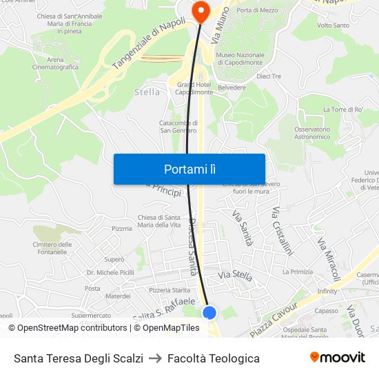 Santa Teresa Degli Scalzi to Facoltà Teologica map