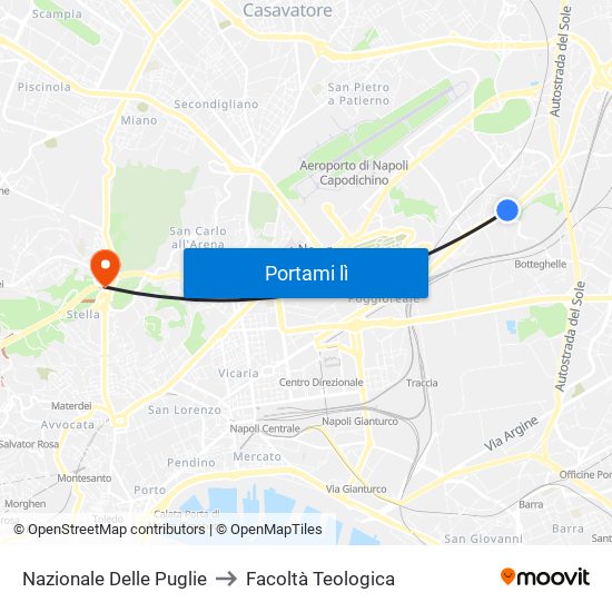 Nazionale Delle Puglie to Facoltà Teologica map