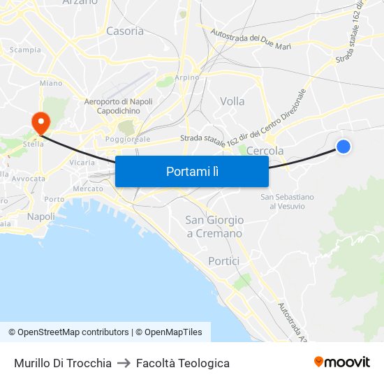 Murillo Di Trocchia to Facoltà Teologica map