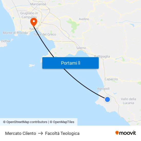 Mercato Cilento to Facoltà Teologica map