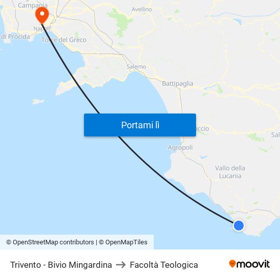 Trivento - Bivio Mingardina to Facoltà Teologica map