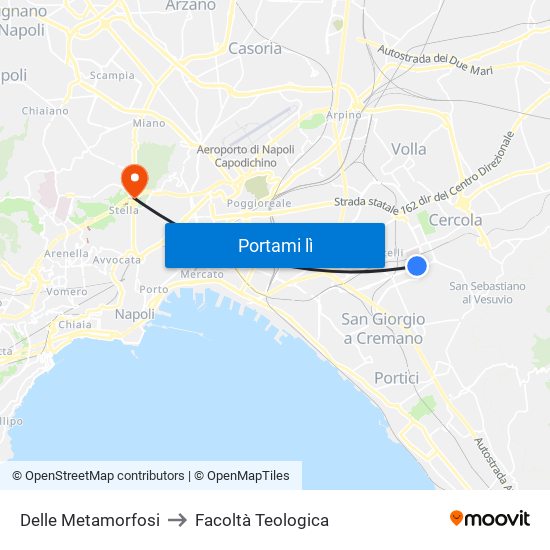 Delle Metamorfosi to Facoltà Teologica map