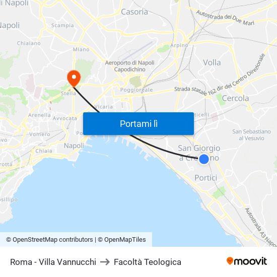 Roma - Villa Vannucchi to Facoltà Teologica map