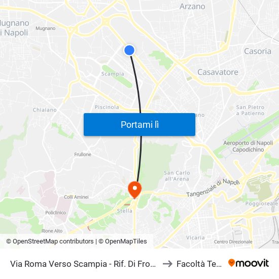 Via Roma Verso Scampia - Rif. Di Fronte Civico N° 138a to Facoltà Teologica map