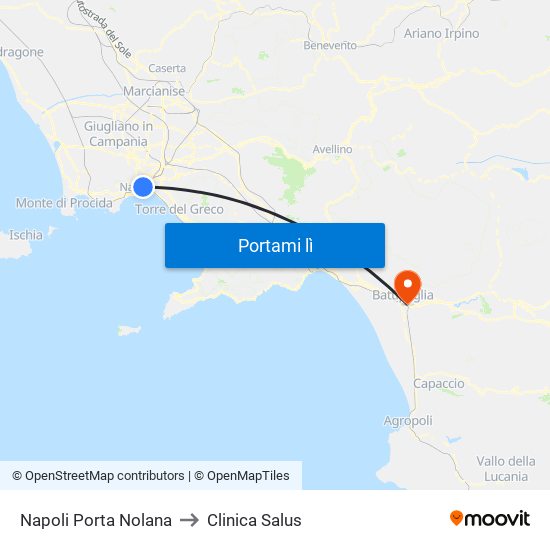 Napoli Porta Nolana to Clinica Salus map