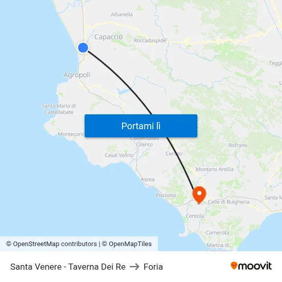 Santa Venere - Taverna Dei Re to Foria map