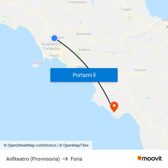 Anfiteatro (Provvisoria) to Foria map