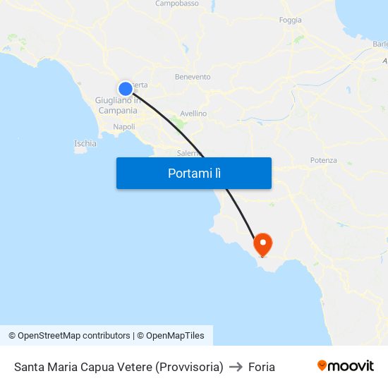 Santa Maria Capua Vetere (Provvisoria) to Foria map
