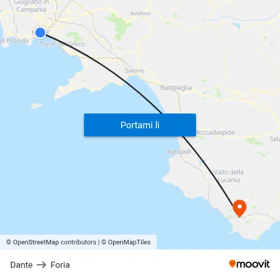 Dante to Foria map