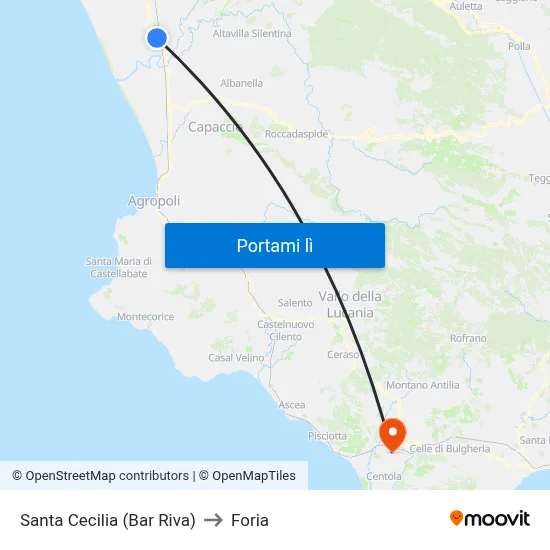 Santa Cecilia (Bar Riva) to Foria map