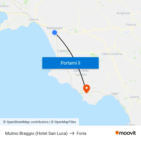 Mulino Braggio (Hotel San Luca) to Foria map
