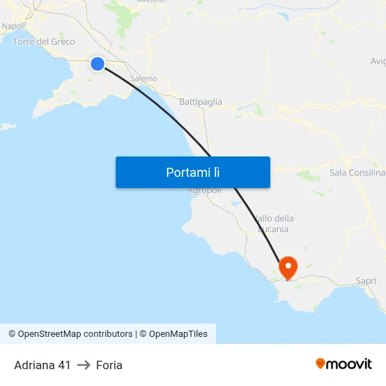 Adriana 41 to Foria map