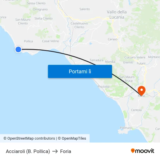 Acciaroli (B. Pollica) to Foria map