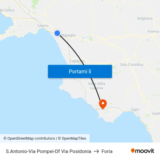 S.Antonio-Via Pompei-Df Via Posidonia to Foria map