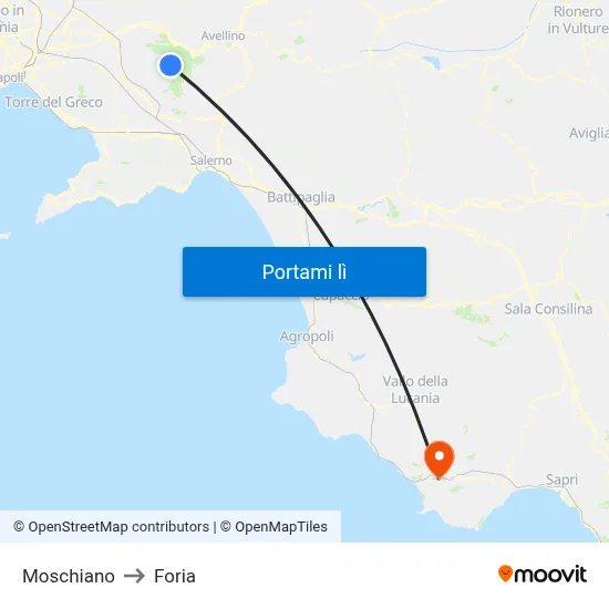 Moschiano to Foria map