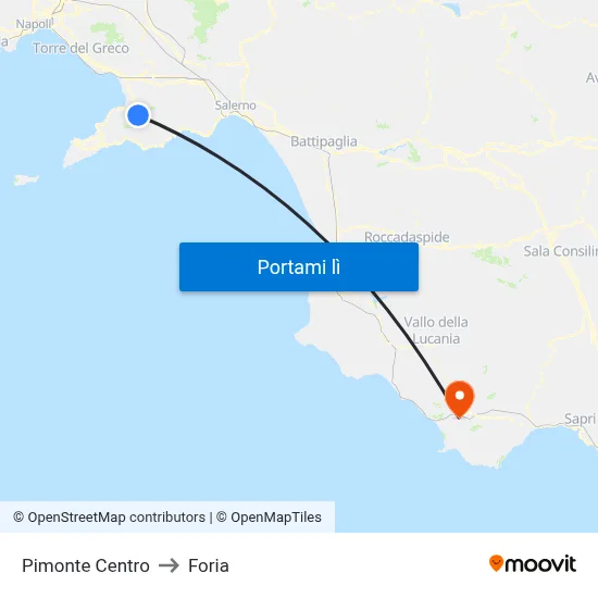 Pimonte Centro to Foria map