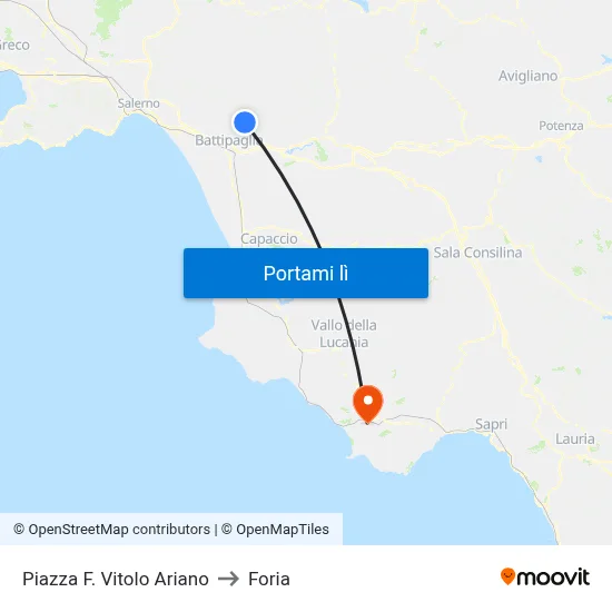 Piazza F. Vitolo Ariano to Foria map