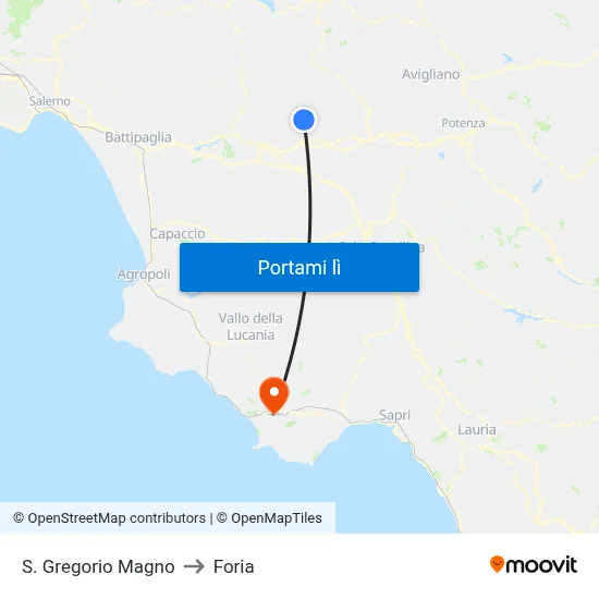 S. Gregorio Magno to Foria map