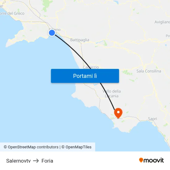 Salernovtv to Foria map