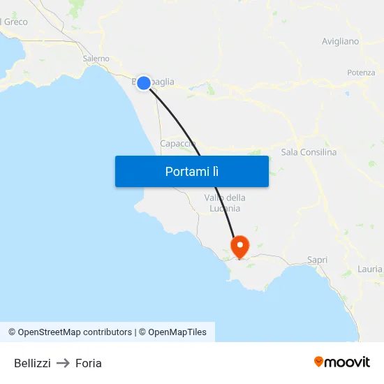 Bellizzi to Foria map