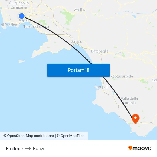 Frullone to Foria map