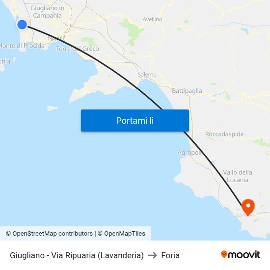 Giugliano - Via Ripuaria (Lavanderia) to Foria map
