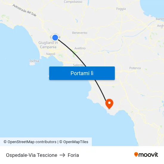 Ospedale-Via Tescione to Foria map