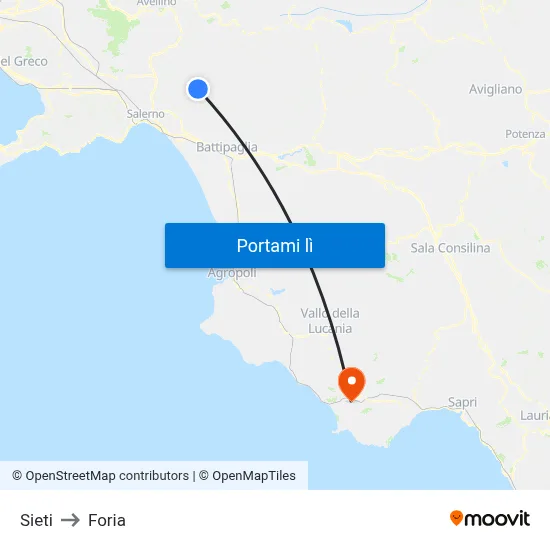 Sieti to Foria map