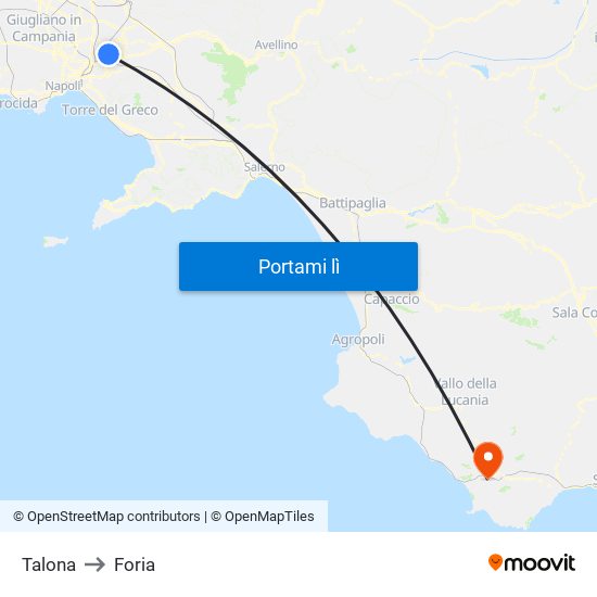 Talona to Foria map