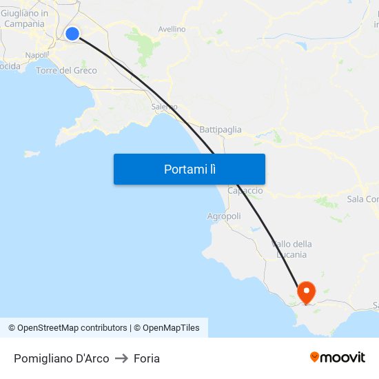 Pomigliano D'Arco to Foria map