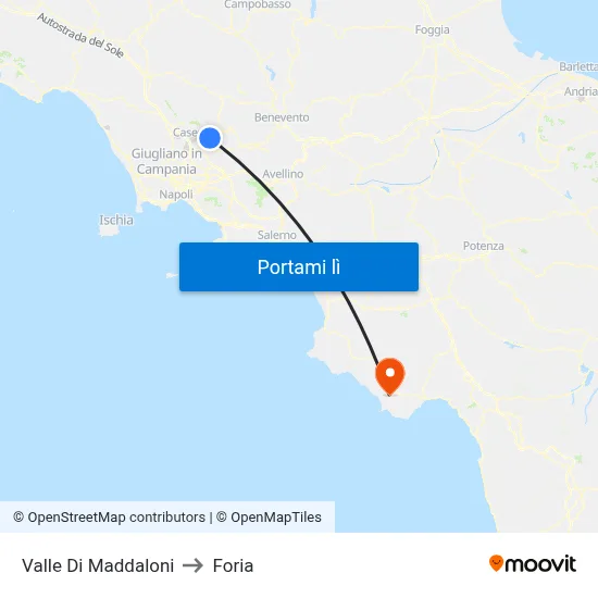 Valle Di Maddaloni to Foria map