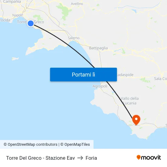Torre Del Greco - Stazione Eav to Foria map