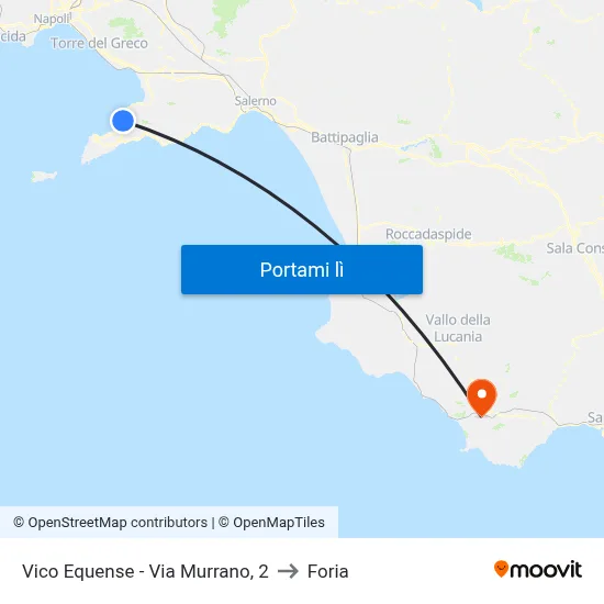 Vico Equense - Via Murrano, 2 to Foria map