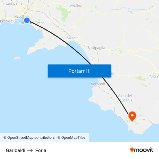 Garibaldi to Foria map