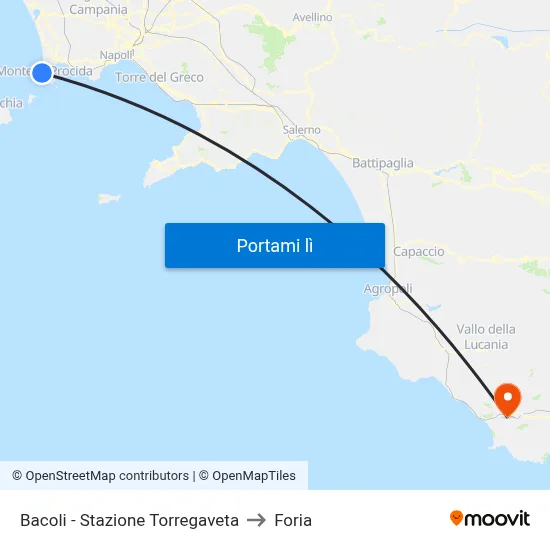 Bacoli - Stazione Torregaveta to Foria map