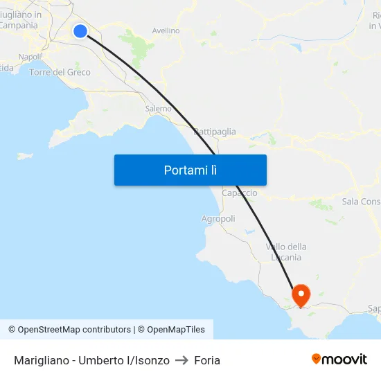 Marigliano - Umberto I/Isonzo to Foria map