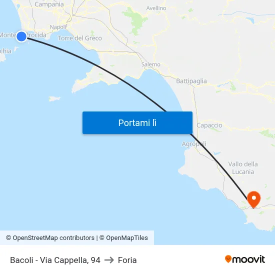 Bacoli - Via Cappella, 94 to Foria map