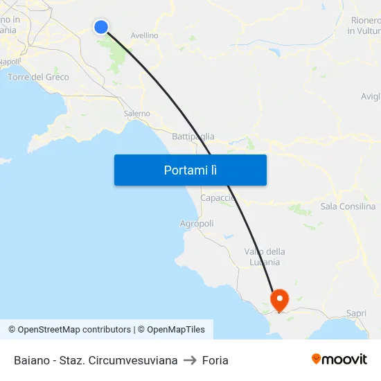 Baiano - Staz. Circumvesuviana to Foria map