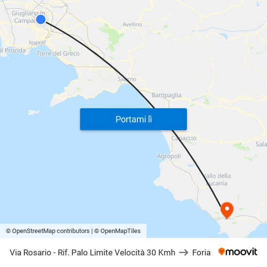 Via Rosario - Rif. Palo Limite Velocità 30 Kmh to Foria map