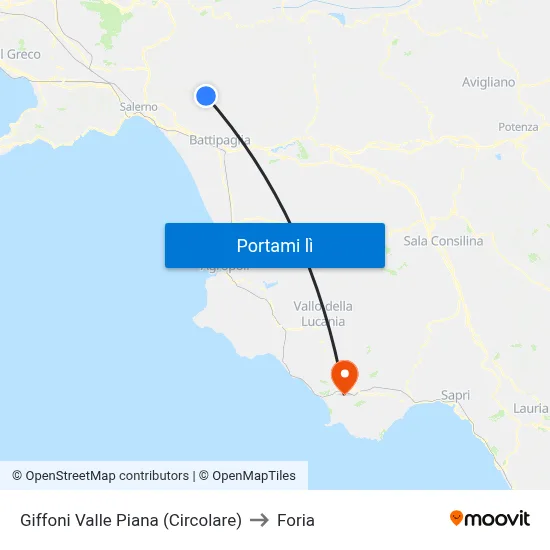 Giffoni Valle Piana (Circolare) to Foria map